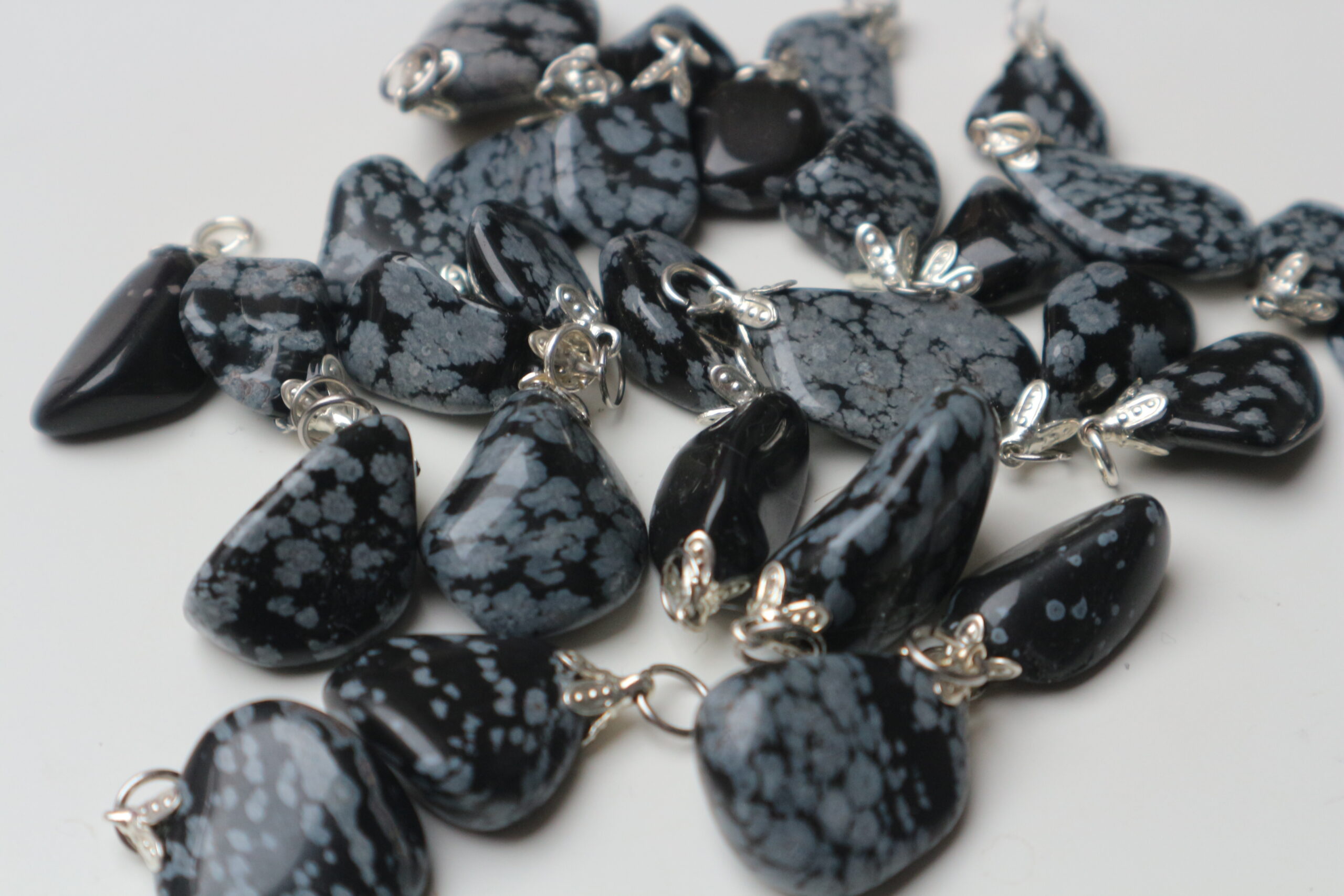 sneeuwvlok obsidiaan hanger