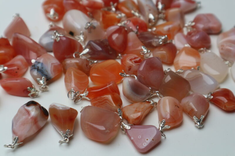 oranje chalcedoon hanger